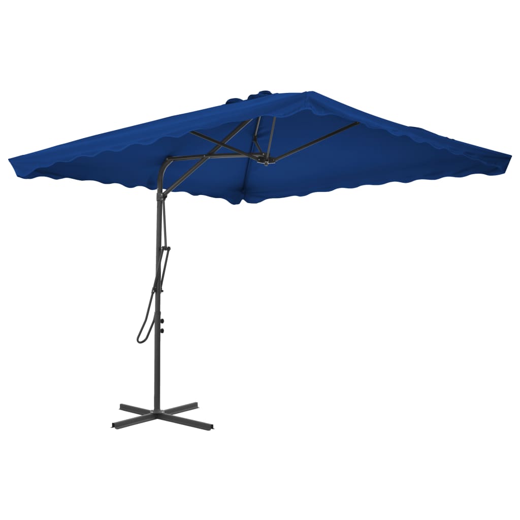 haveparasol med stålstang 250x250x230 cm cm blå