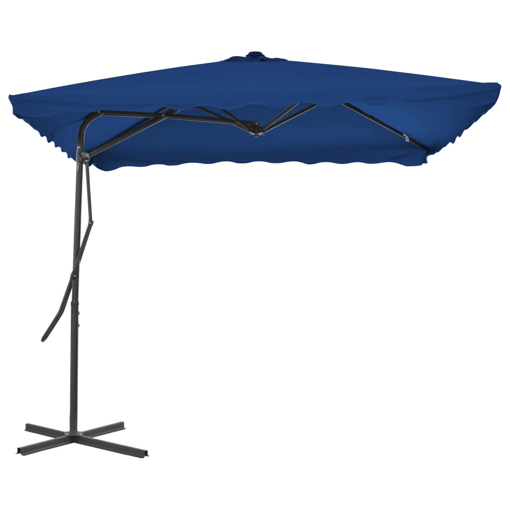 haveparasol med stålstang 250x250x230 cm cm blå