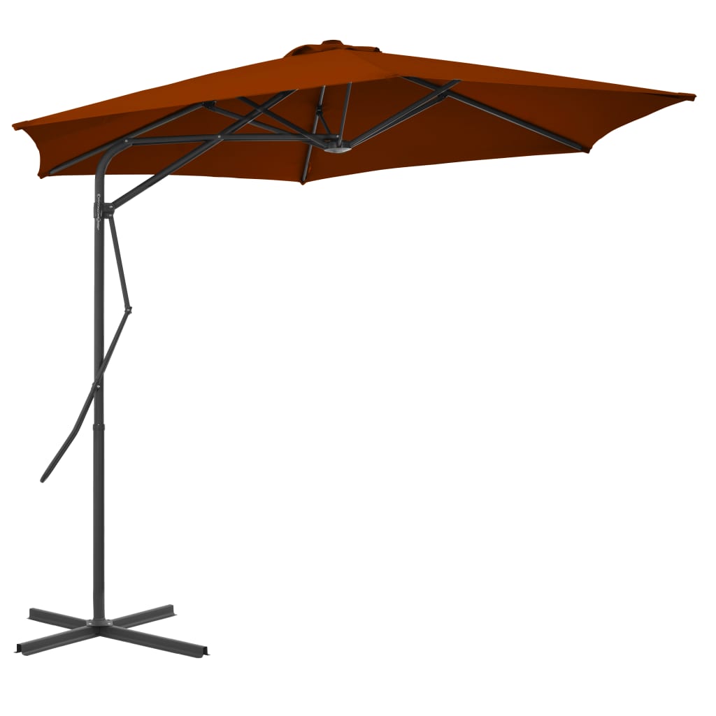 parasol med stålstang 300x230 cm terrakotta
