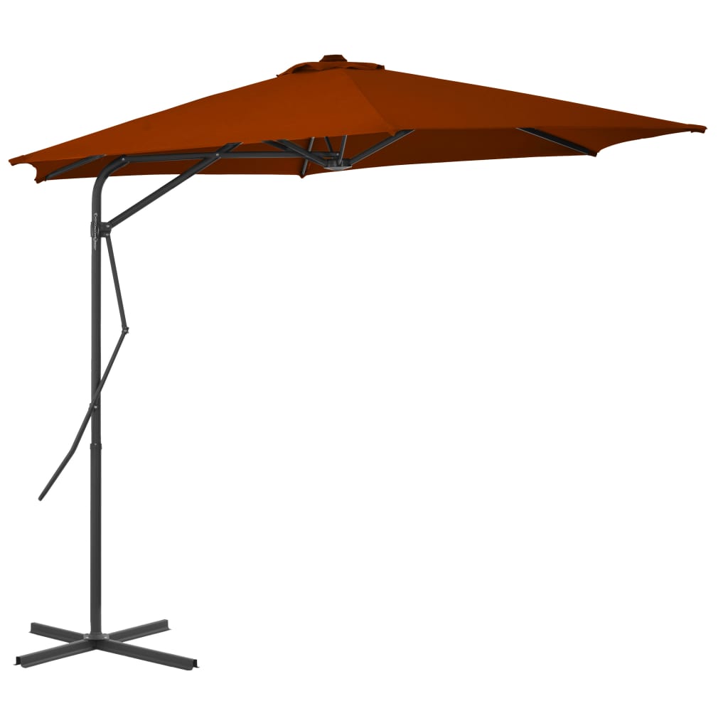 parasol med stålstang 300x230 cm terrakotta