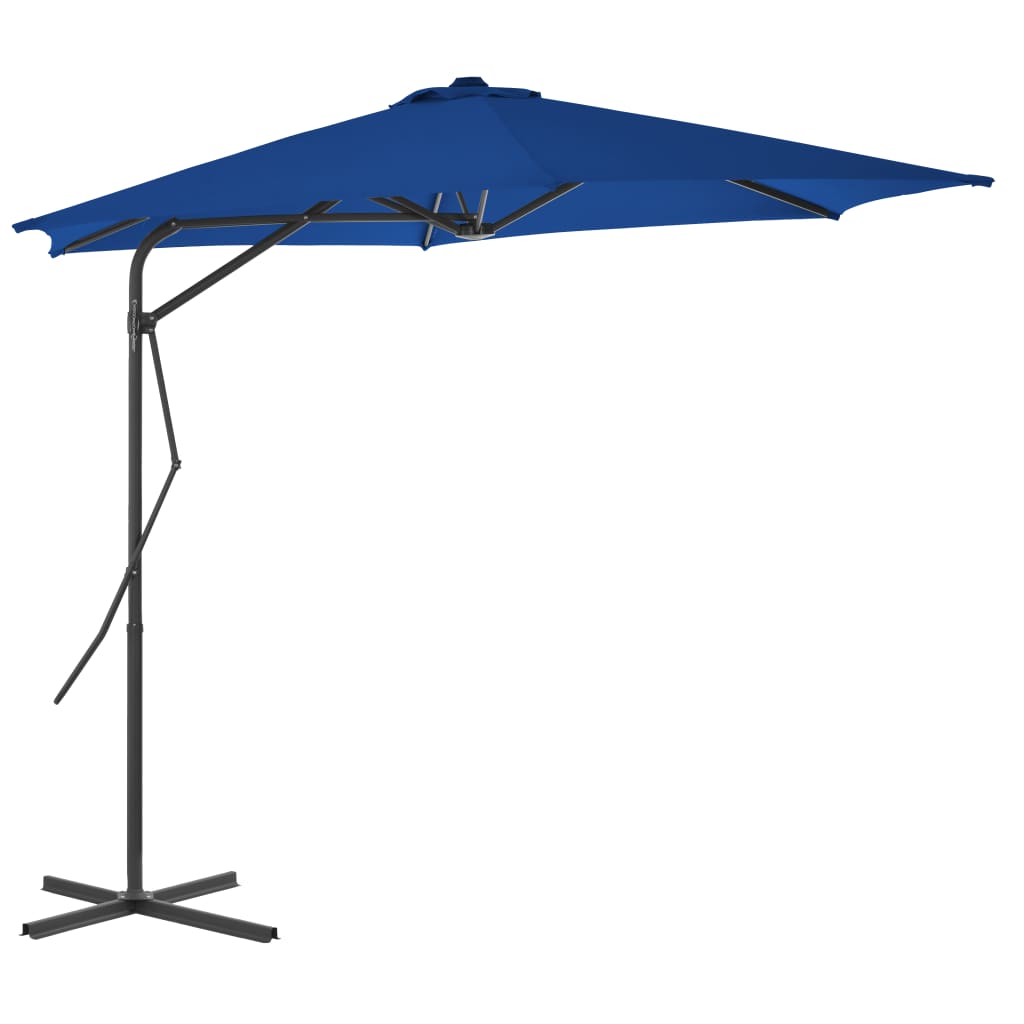 parasol med stålstang 300x230 cm blå