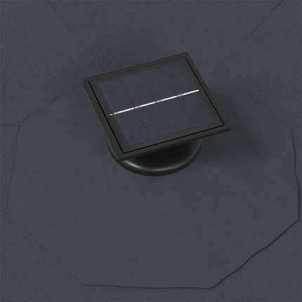 væghængt parasol m. LED-lys 300 cm antracitgrå