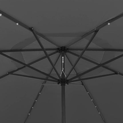 Sonnenschirm mit LED-Beleuchtung 400 cm antracitgrå