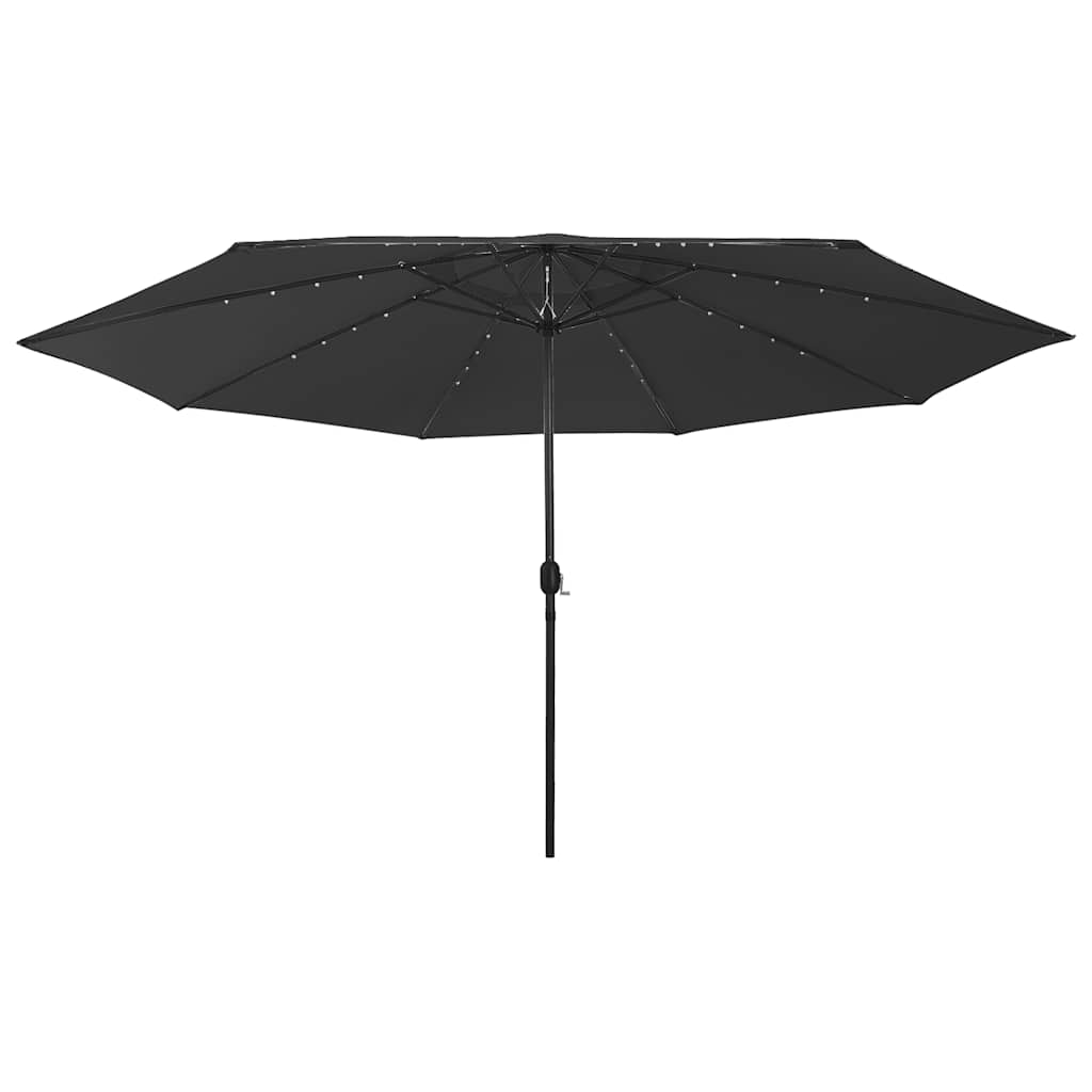 haveparasol med LED-lys 400 cm sort