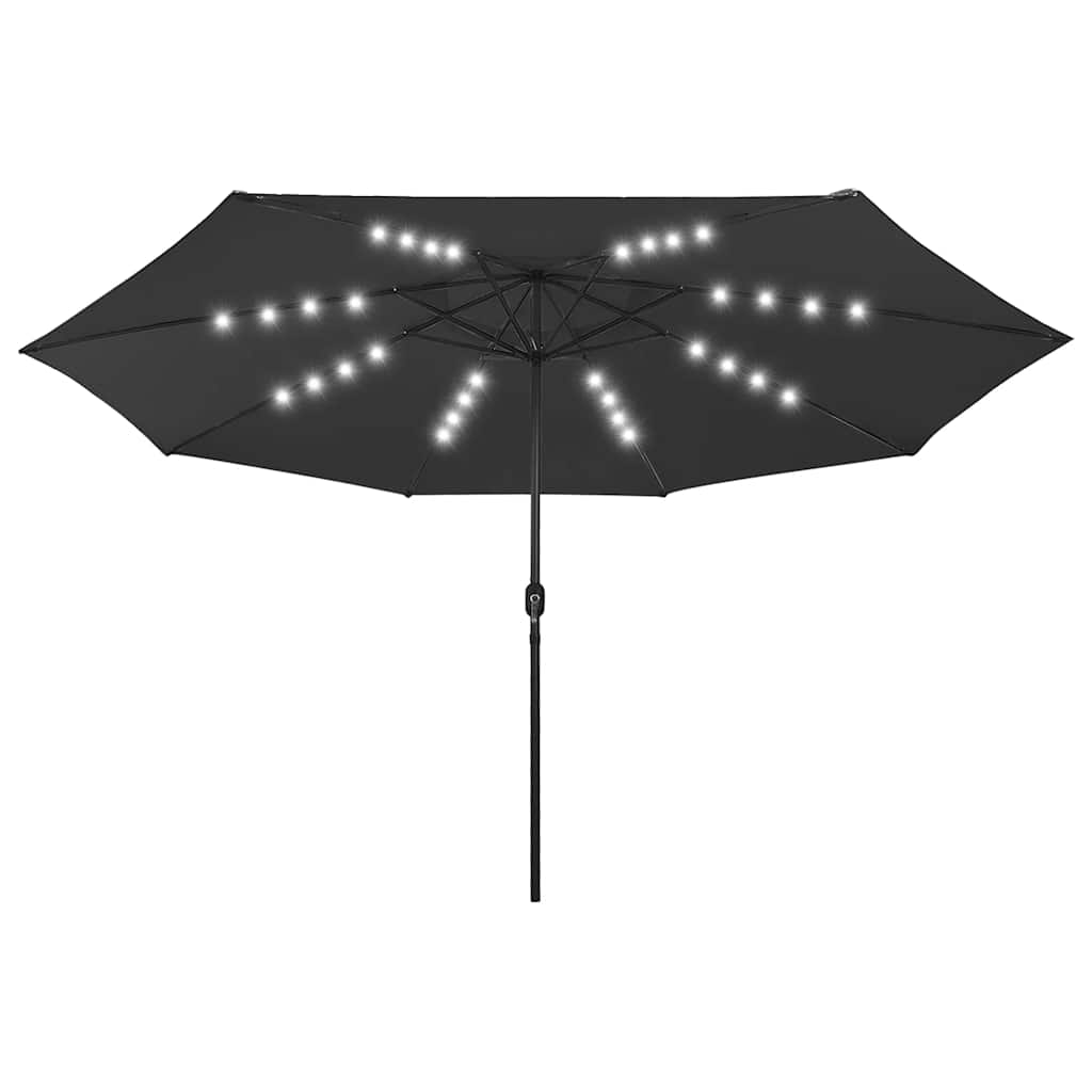 haveparasol med LED-lys 400 cm sort