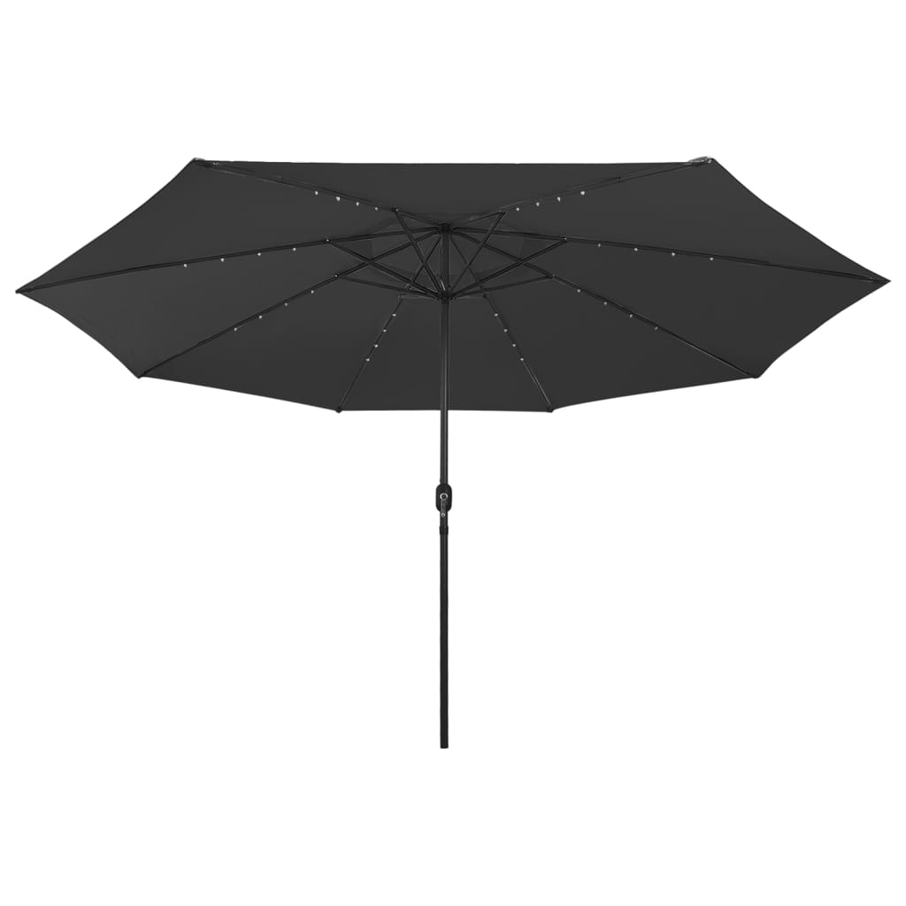 haveparasol med LED-lys 400 cm sort