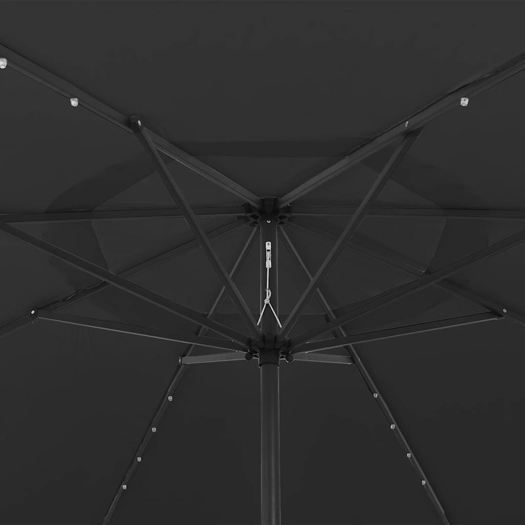 haveparasol med LED-lys 400 cm sort
