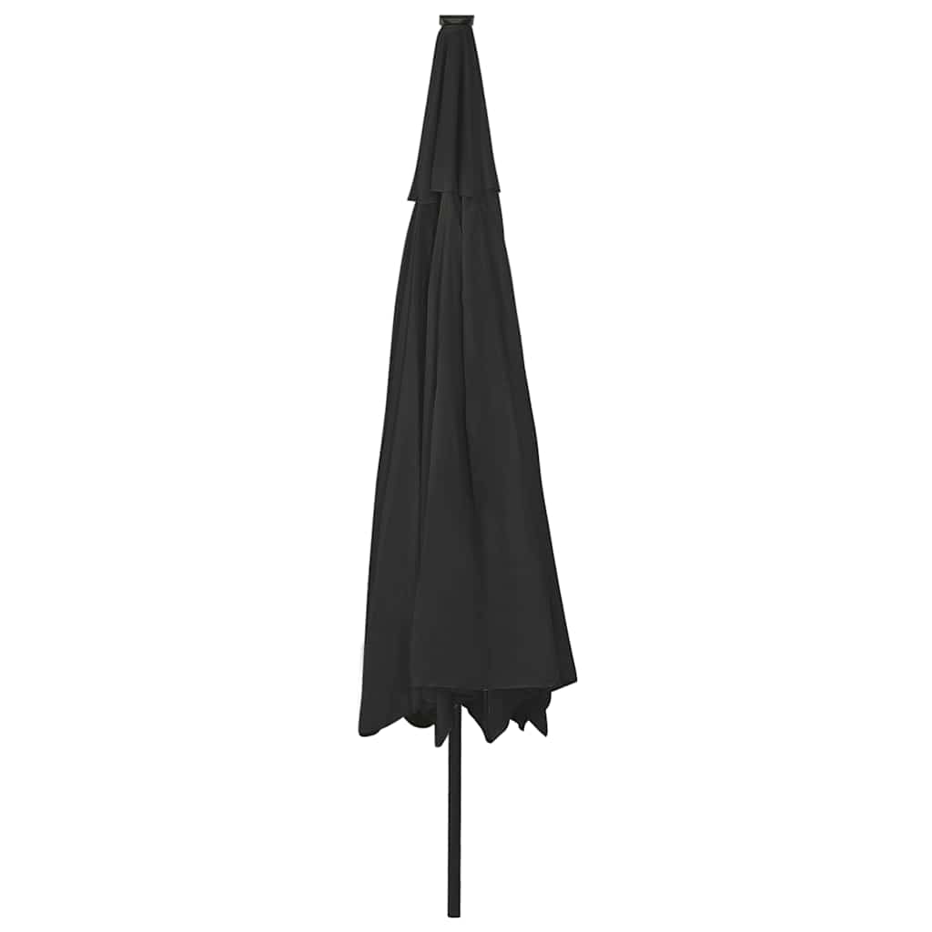 haveparasol med LED-lys 400 cm sort