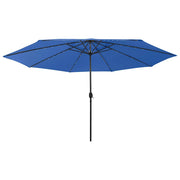 haveparasol med LED-lys 400 cm azurblå
