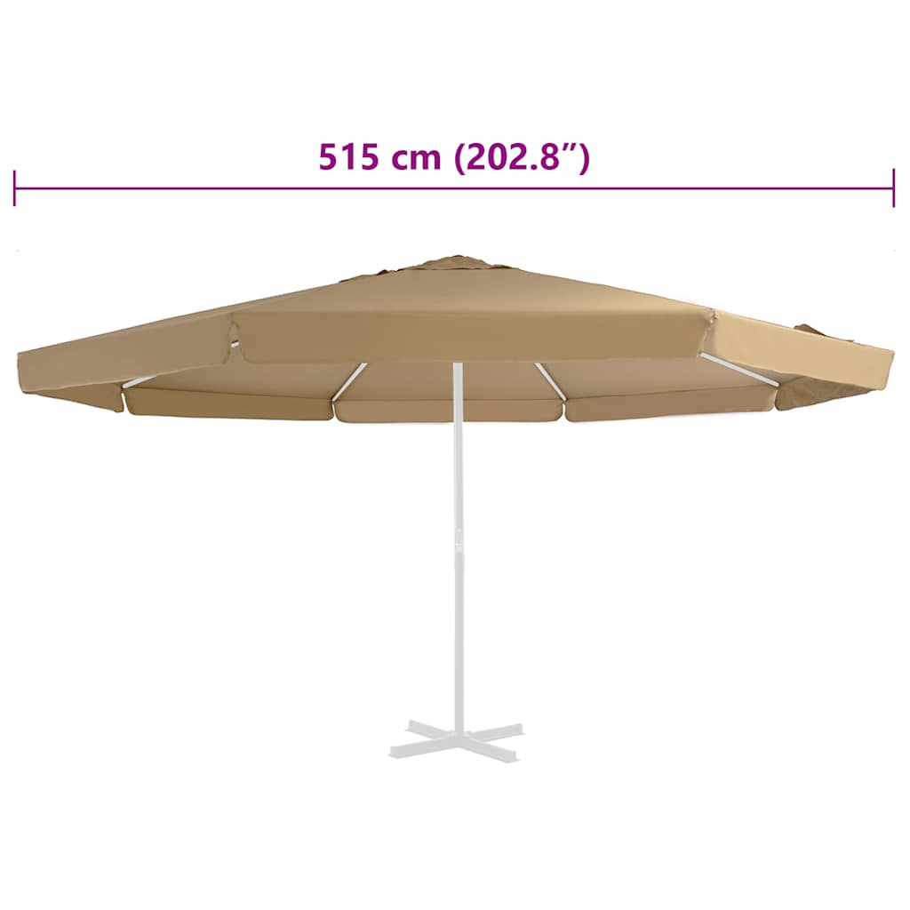 udskiftningsdug til parasol 515 cm gråbrun