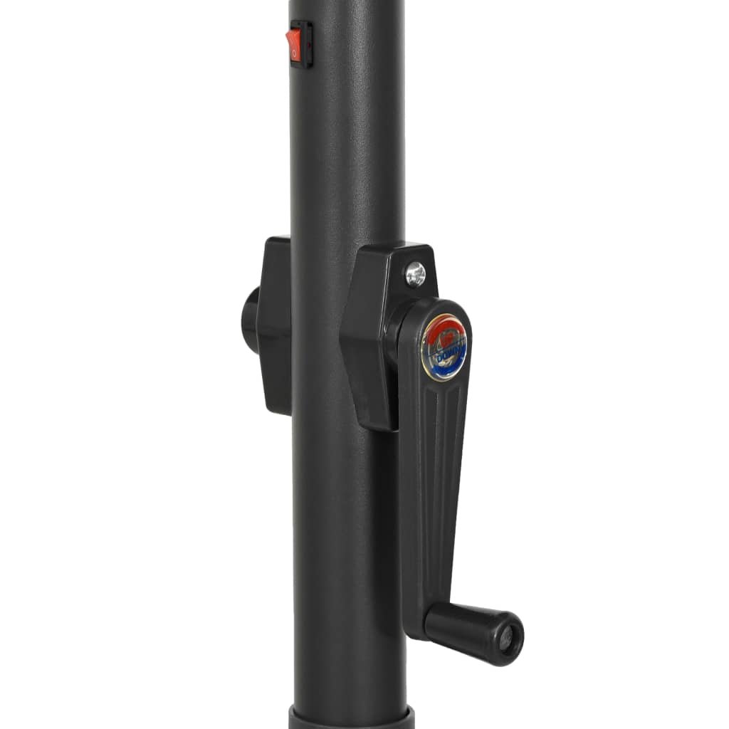 parasol med LED-lys 200x211 cm aluminium grøn