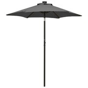 parasol med LED-lys 200x211 cm aluminium antracitgrå