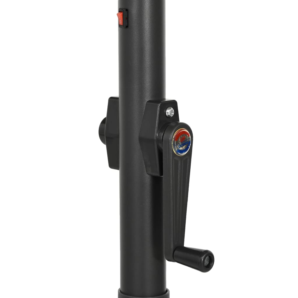 parasol med LED-lys 200x211 cm aluminium antracitgrå