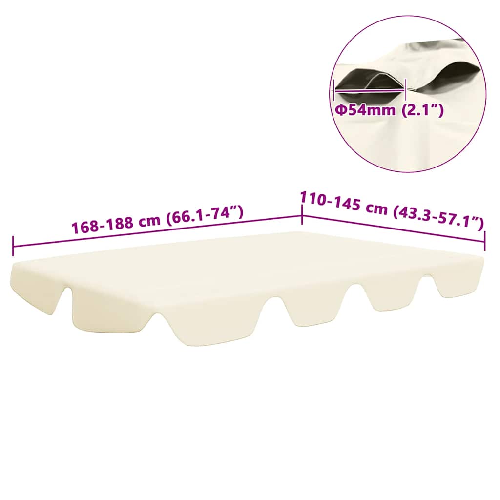 baldakin til havegynge 188/168x145/110 cm cremefarvet