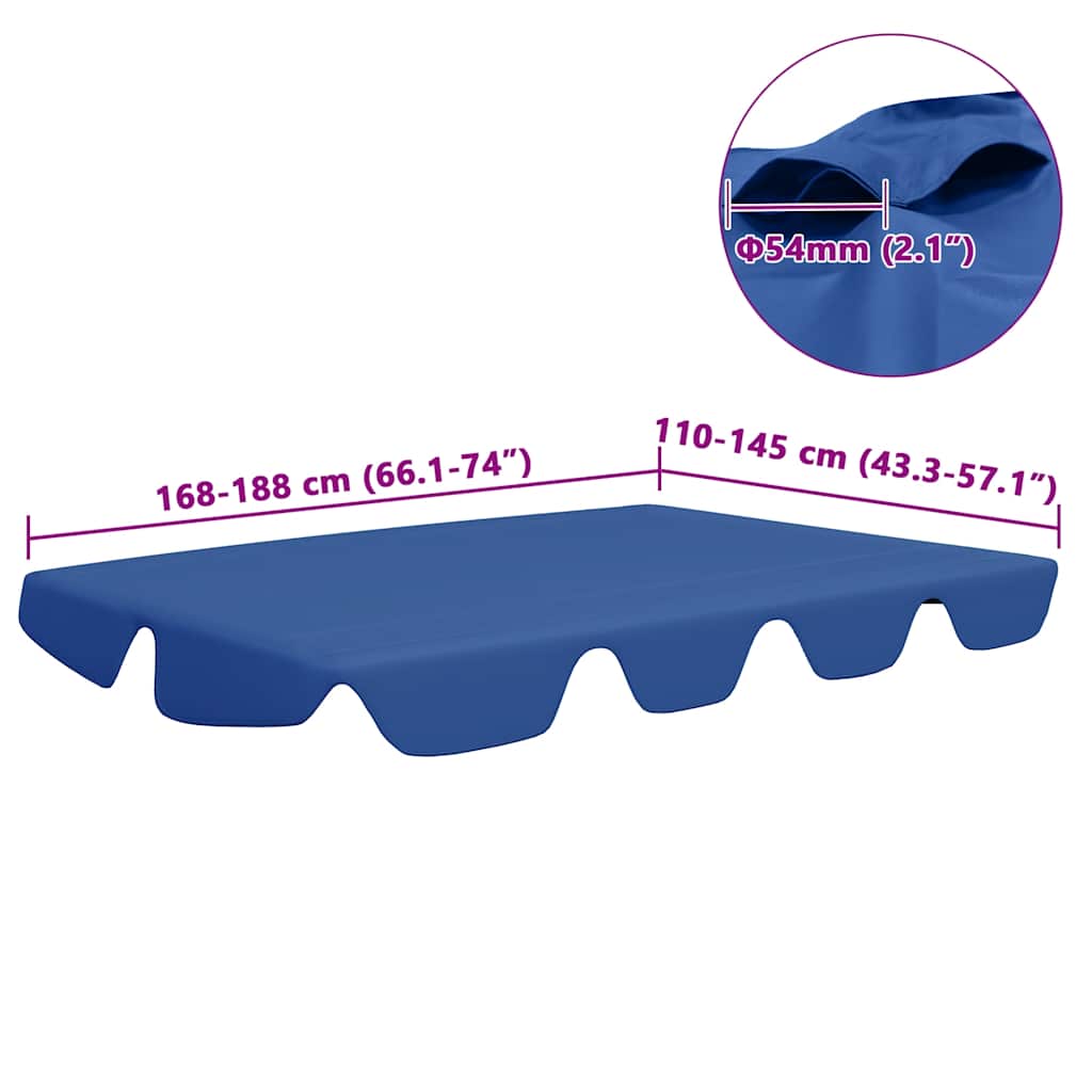 baldakin til havegynge 188/168x145/110 cm blå