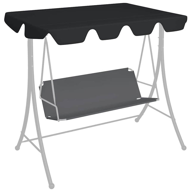 baldakin til havegynge 188/168x145/110 cm sort