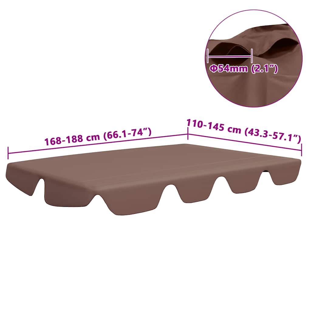 baldakin til havegynge 188/168x145/110 cm brun