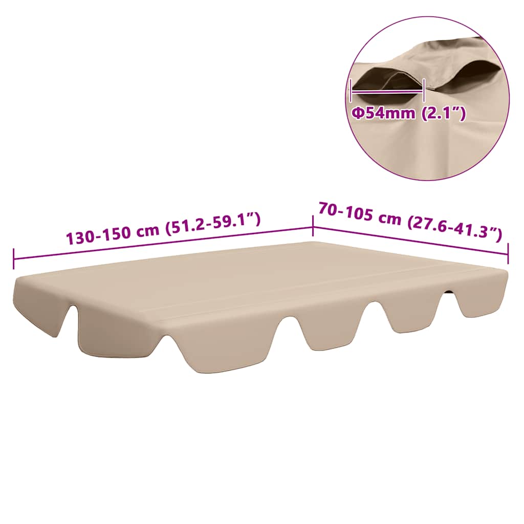 baldakin til havegynge 150/130x105/70 cm beige