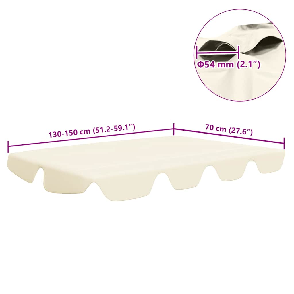 baldakin til havegynge 150/130x105/70 cm cremefarvet