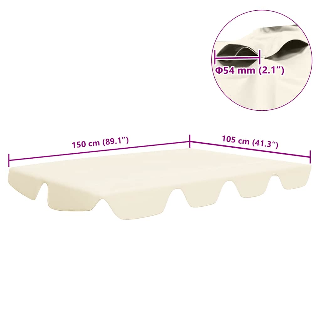 baldakin til havegynge 150/130x105/70 cm cremefarvet