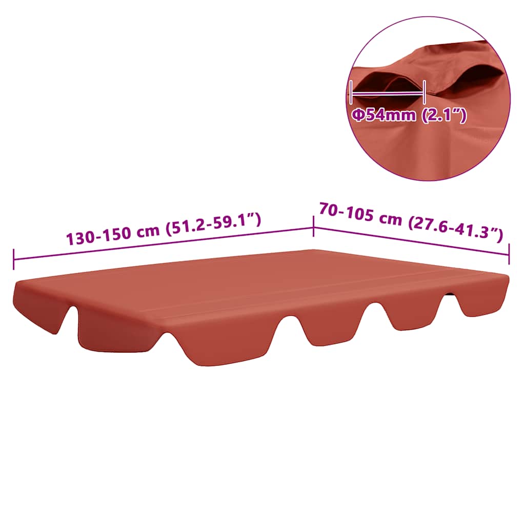 baldakin til havegynge 150/130x105/70 cm terrakottafarvet