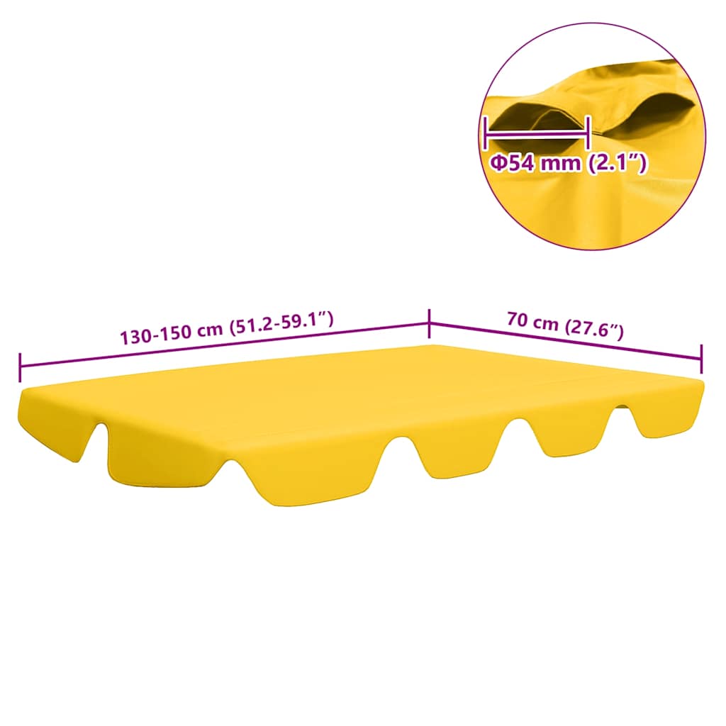 baldakin til havegynge 150/130x105/70 cm gul