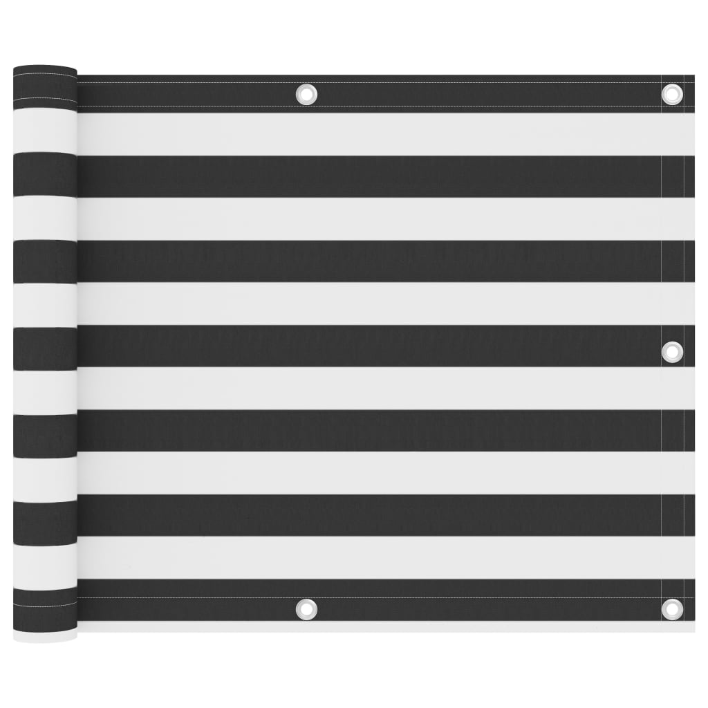 altanafskærmning 75x400 cm oxfordstof antracitgrå og hvid billede