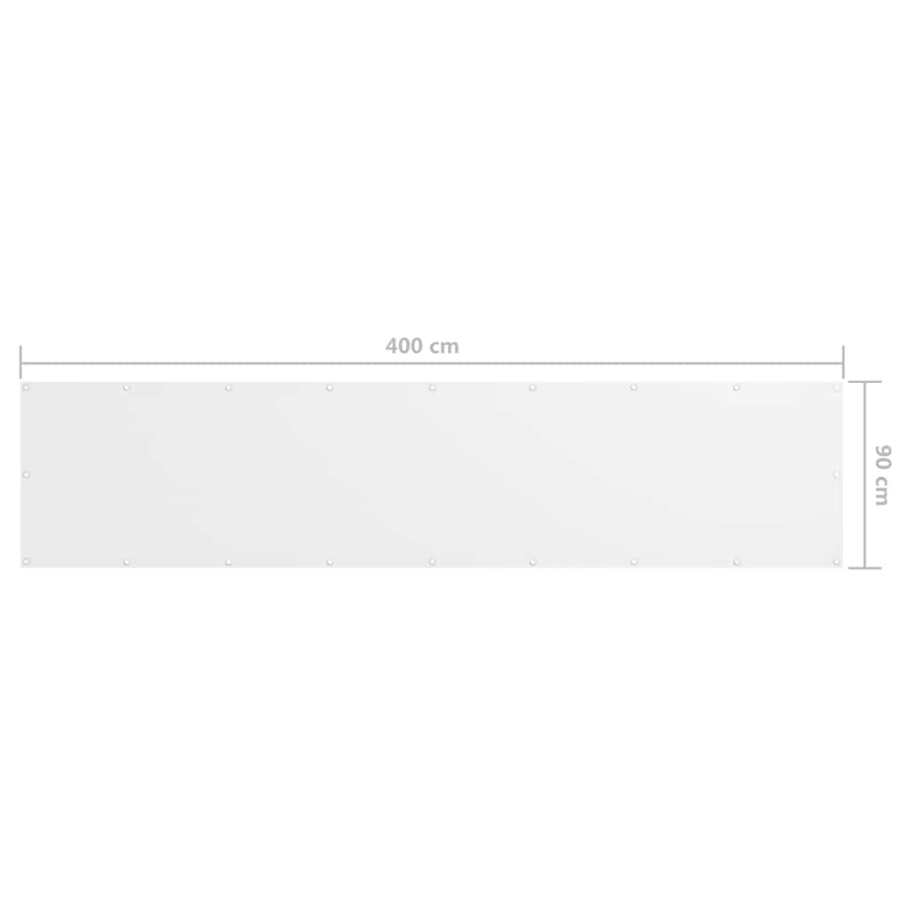 altanafskærmning 90x400 cm oxfordstof hvid