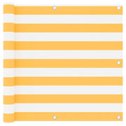 altanafskærmning 90x600 cm oxfordstof hvid og gul