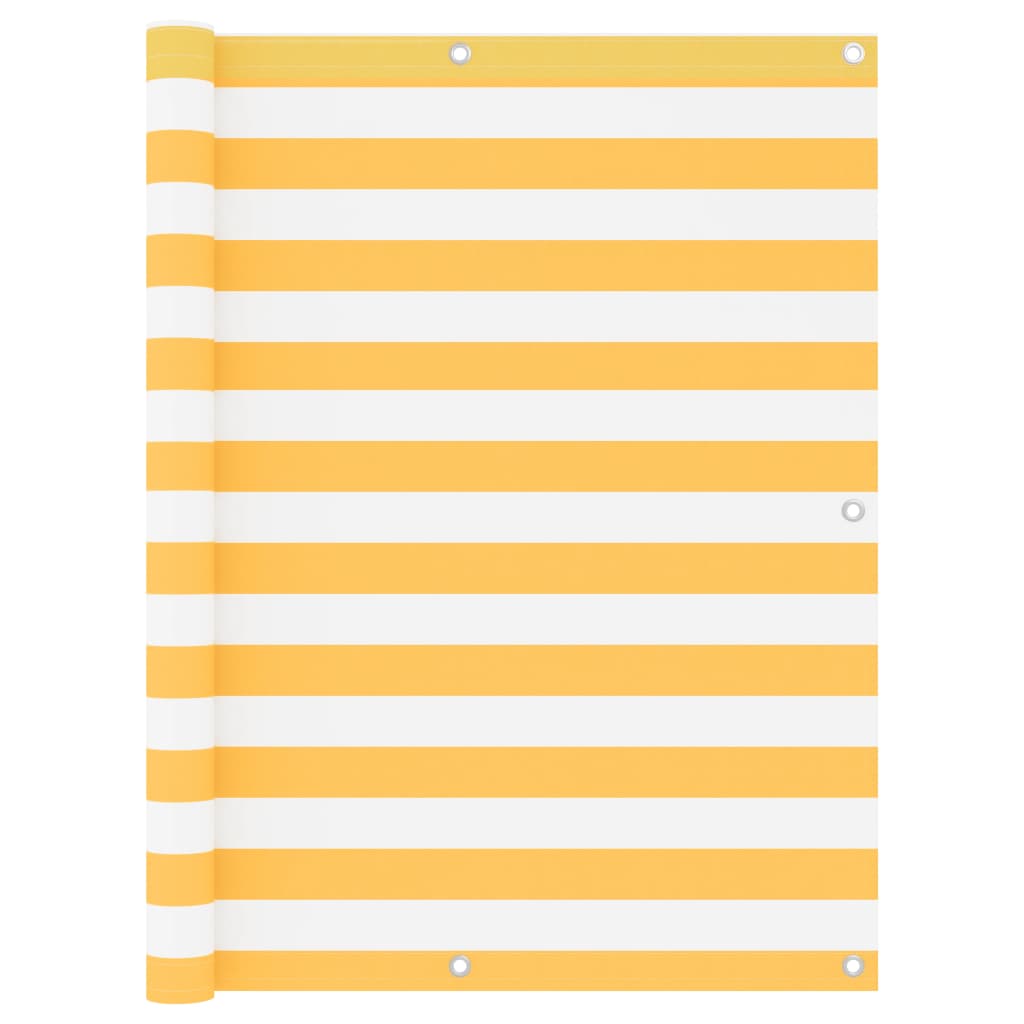 altanafskærmning 120x500 cm oxfordstof hvid og gul
