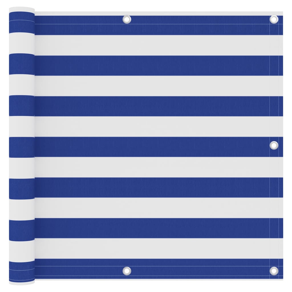 altanafskærmning 90x400 cm oxfordstof hvid og blå