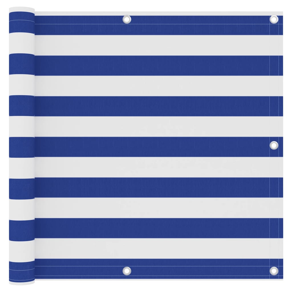 altanafskærmning 90x500 cm oxfordstof hvid og blå