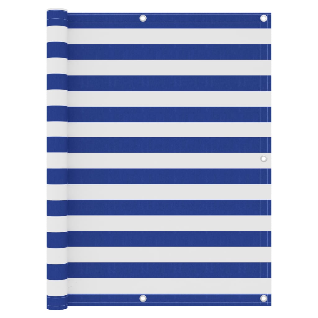 altanafskærmning 120x300 cm oxfordstof hvid og blå