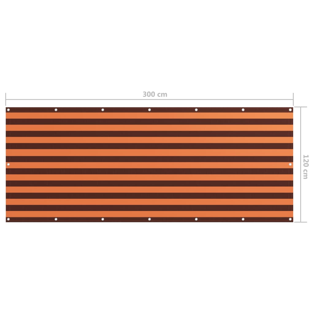 altanafskærmning 120x300 cm oxfordstof orange og brun