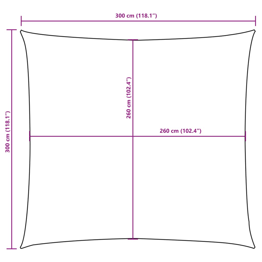 solsejl 3x3 m firkantet oxfordstof beige
