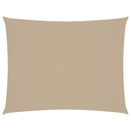 solsejl 6x7 m rektangulær oxfordstof beige