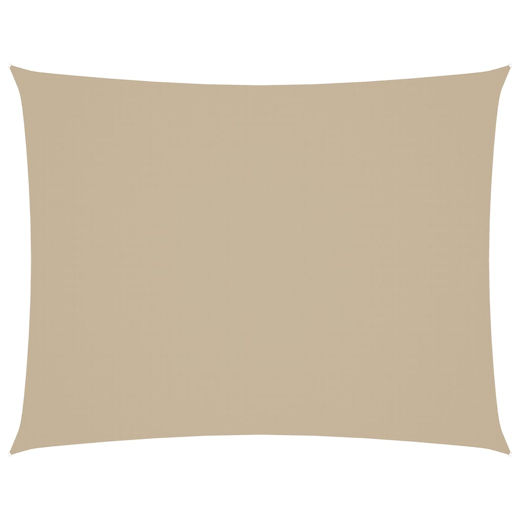 solsejl 6x8 m rektangulær oxfordstof beige