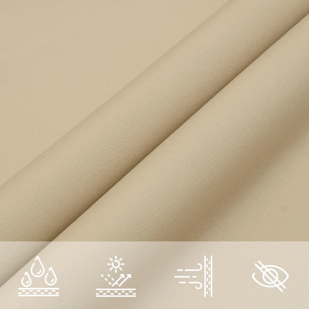 solsejl 3,5x3,5x4,9 m trekantet oxfordstof beige