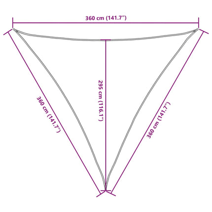 solsejl 3,6x3,6x3,6 m oxfordstof trekantet hvid