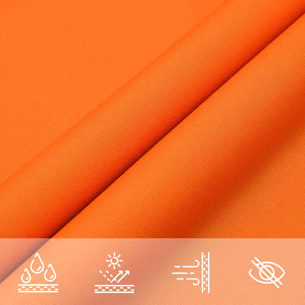 solsejl 2x3,5 m rektangulær oxfordstof orange