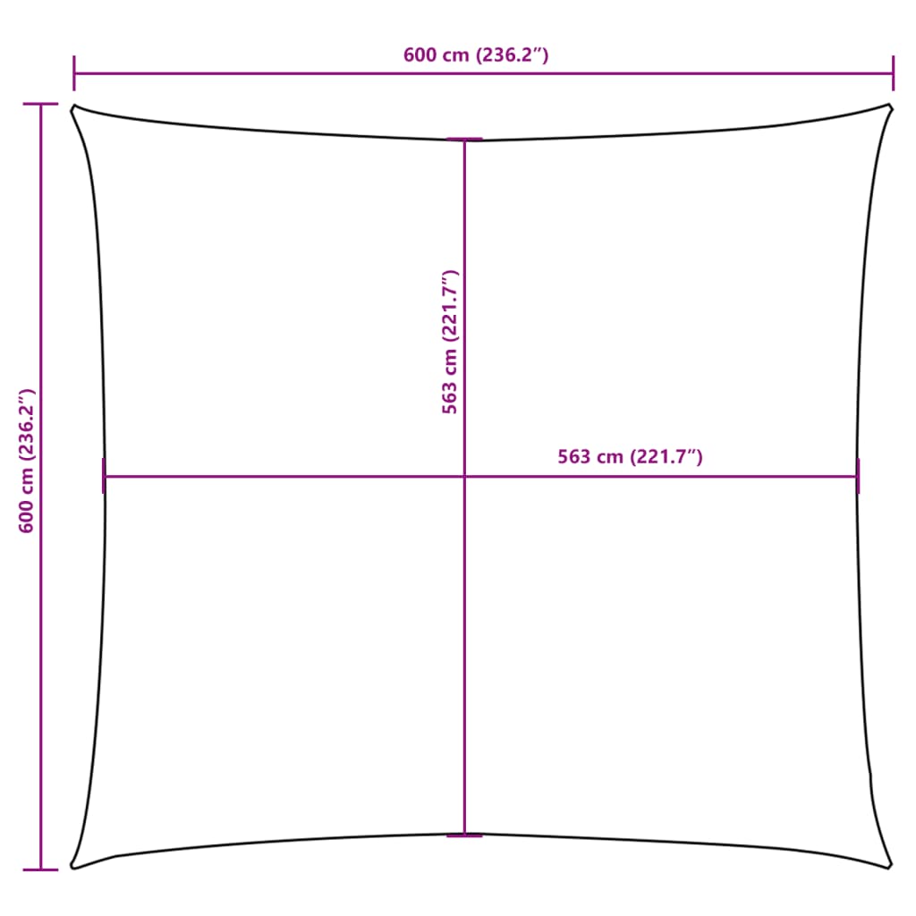 solsejl 6x6 m firkantet oxfordstof brun