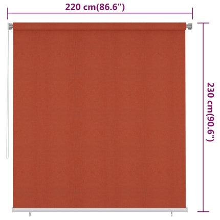 udendørs rullegardin 225 (B) x 230 (H) cm HDPE terracottafarvet