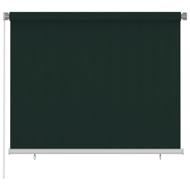 udendørs rullegardin 185 (B) x 140 (H) cm HDPE mørkegrøn