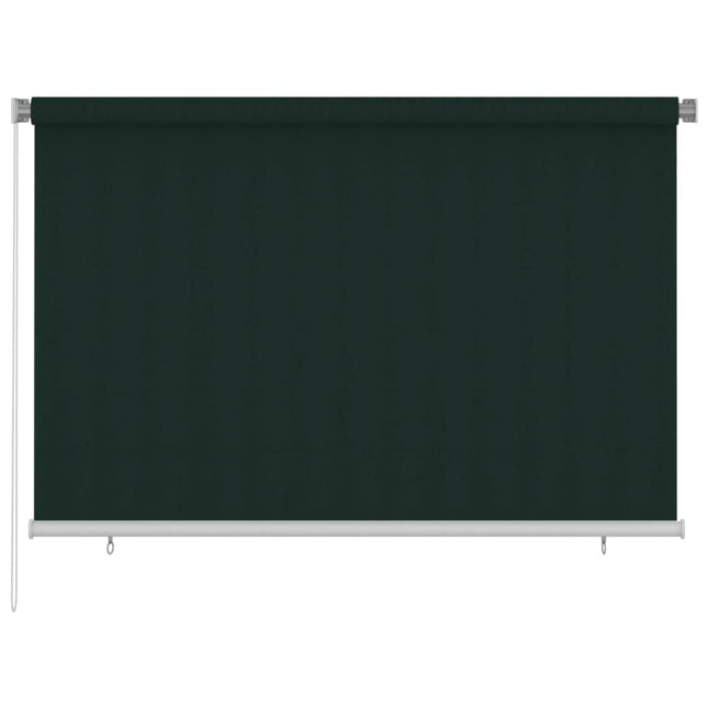 udendørs rullegardin 225 (B) x 140 (H) cm HDPE mørkegrøn