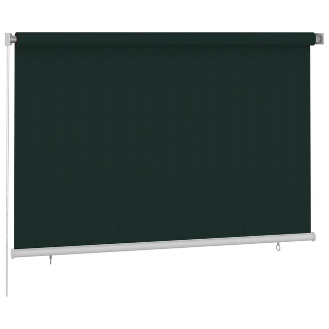 udendørs rullegardin 225 (B) x 140 (H) cm HDPE mørkegrøn