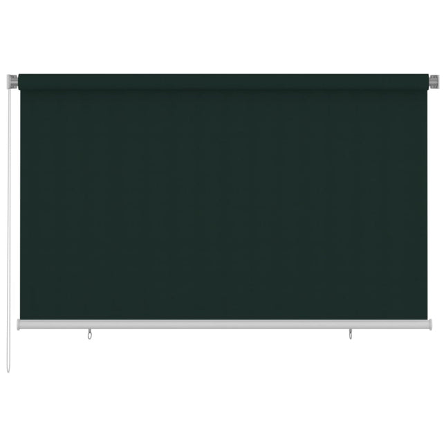 udendørs rullegardin 245 (B) x 140 (H) cm HDPE mørkegrøn