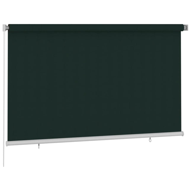 udendørs rullegardin 245 (B) x 140 (H) cm HDPE mørkegrøn