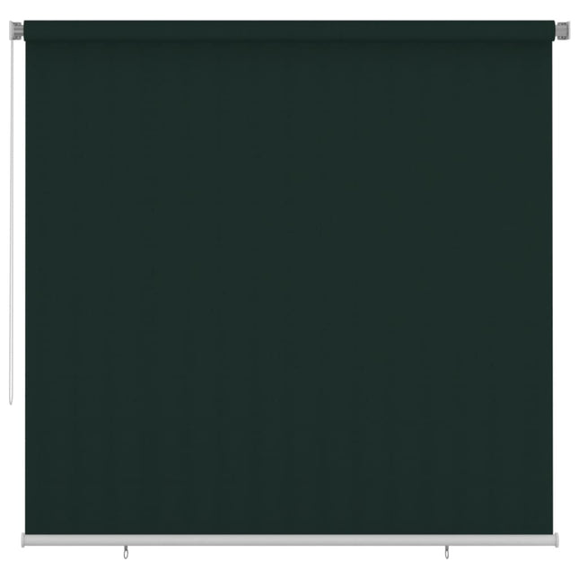 udendørs rullegardin 245 (B) x 230 (H) cm HDPE mørkegrøn