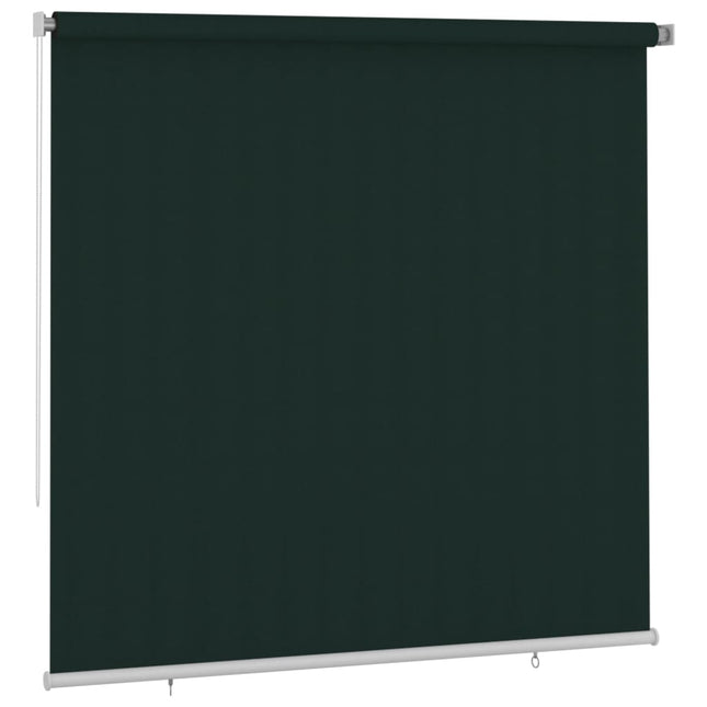 udendørs rullegardin 245 (B) x 230 (H) cm HDPE mørkegrøn