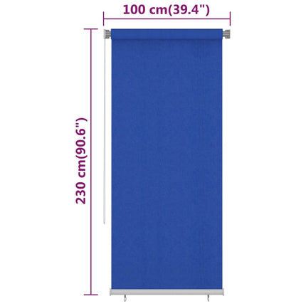 udendørs rullegardin 105 (B) x 230 (H) cm HDPE blå